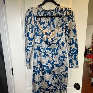 ZARA Satin Slit Midi Dress